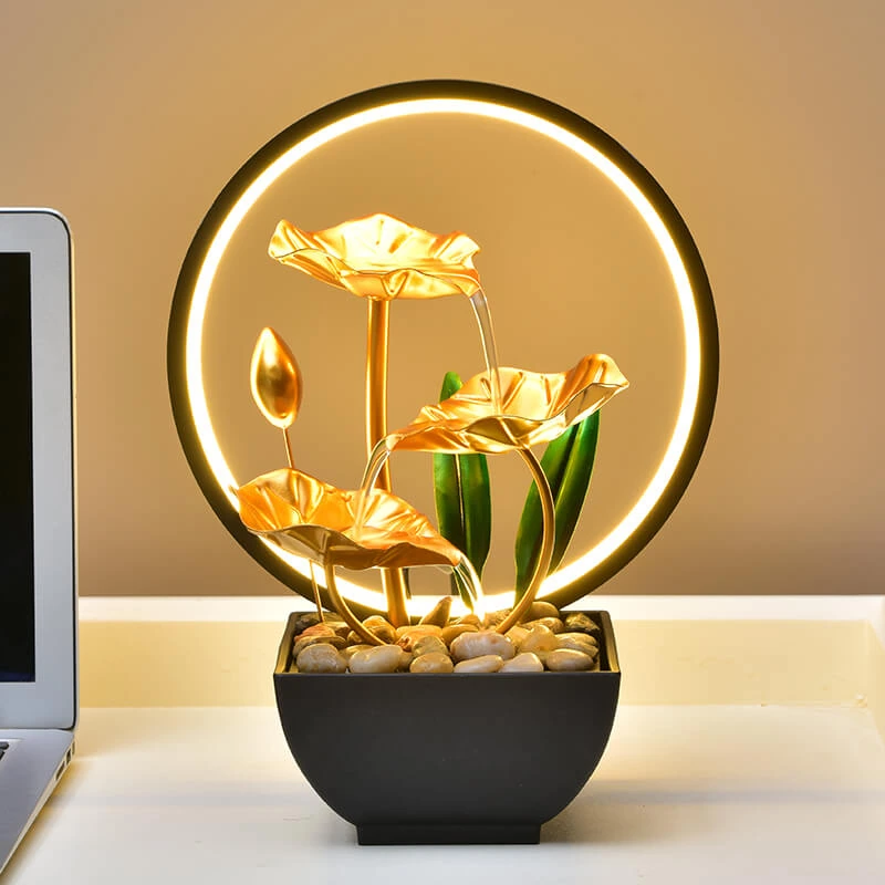 Lotus-Flow tabletop fountain — detail