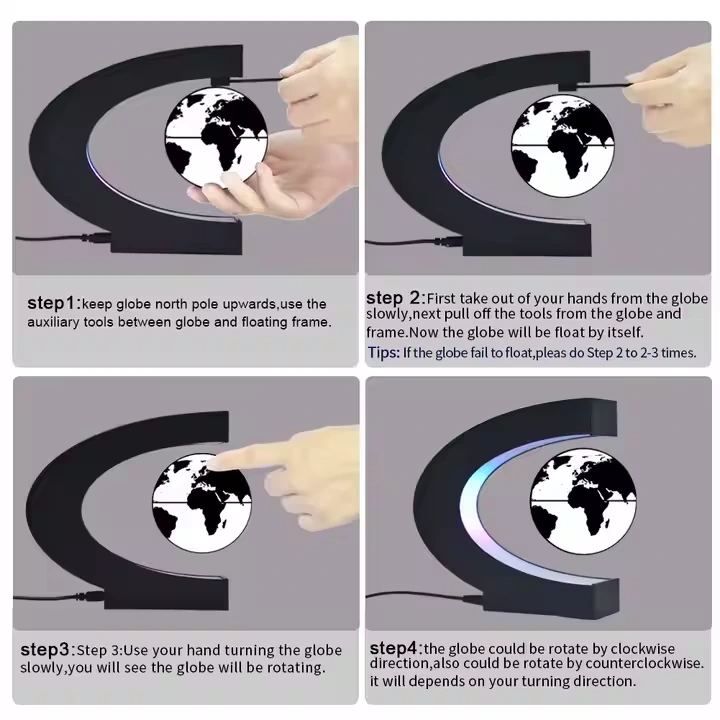 C-Shape floating globe — detail